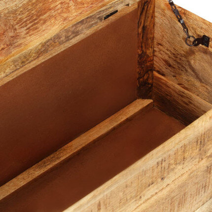 Table basse  industrielle avec rangement en bois massif de manguier