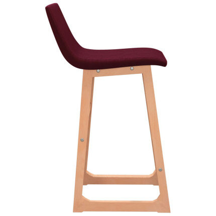 Tabourets de bar en lot de 2 en tissu Rouge  