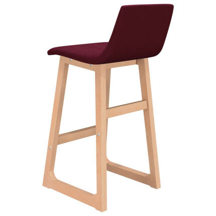 Tabourets de bar en lot de 2 en tissu Rouge  