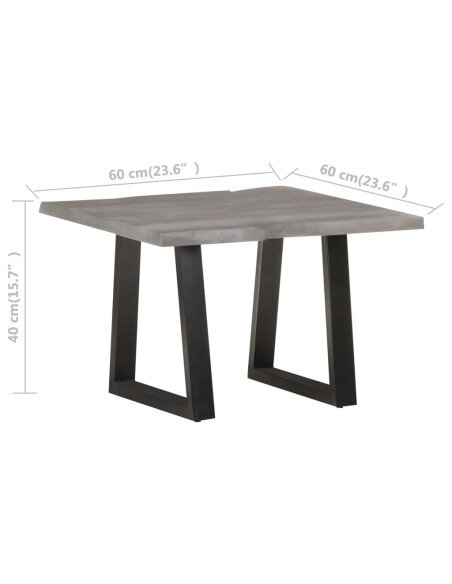 Table Basse Grise Industrielle Carrée  Table Basse Grise Industrielle Carrée