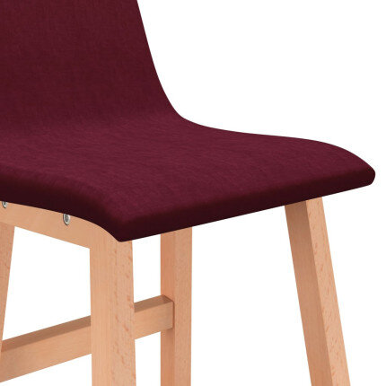 Tabourets de bar en lot de 2 en tissu Rouge  
