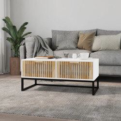 Table Basse Rectangulaire Bois Blanche - Scandinave 