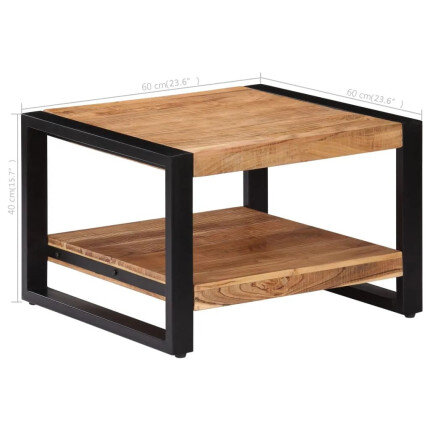 Petite Table Basse Carrée Industrielle plateau rangement