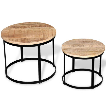 Ensemble 2 Tables Gigognes Rondes Industrielles