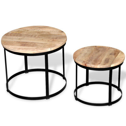 Ensemble 2 Tables Gigognes Rondes Industrielles