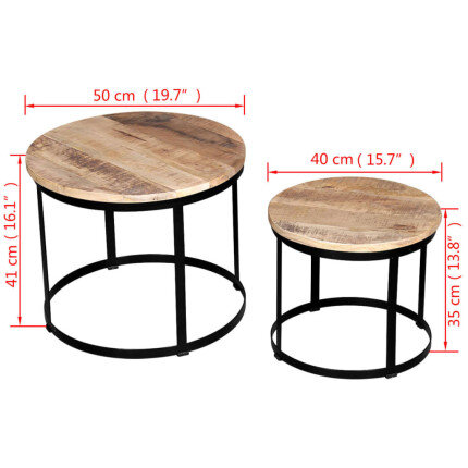 Ensemble 2 Tables Gigognes Rondes Industrielles