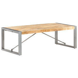 Table Basse industrielle bois massif et pied métal