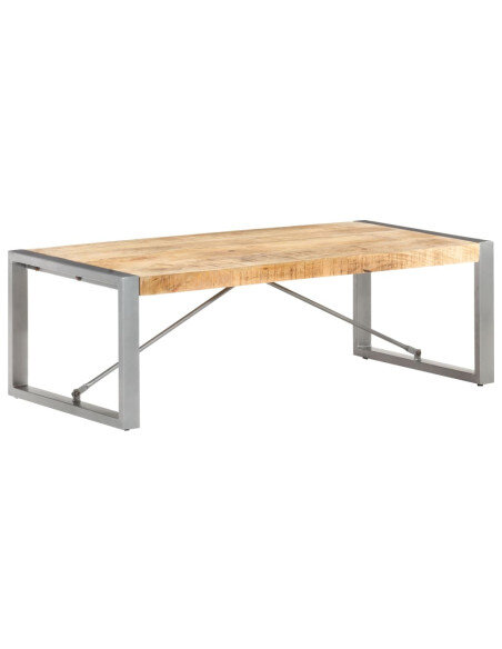 Table Basse industrielle bois massif et pied métal