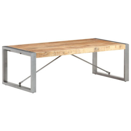 Table Basse industrielle bois massif et pied métal
