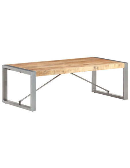 Table Basse industrielle bois massif et pied métal