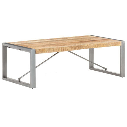 Table Basse industrielle bois massif et pied métal