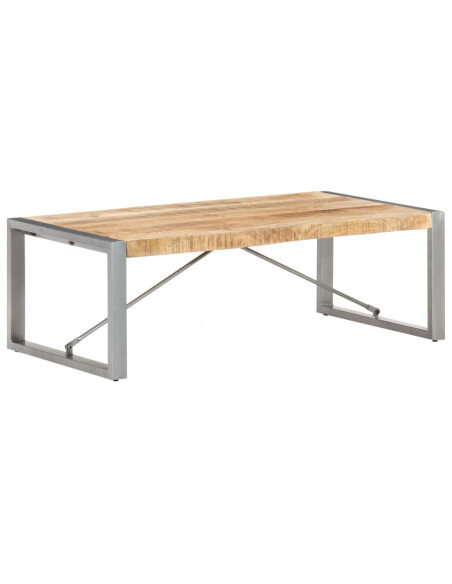Table Basse industrielle bois massif et pied métal