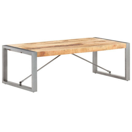 Table Basse industrielle bois massif et pied métal