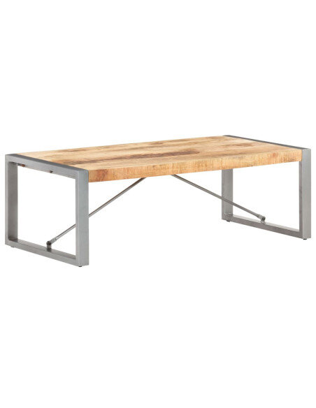 Table Basse industrielle bois massif et pied métal