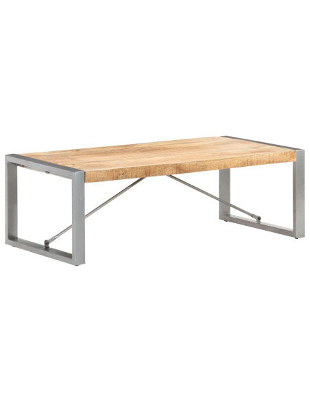Table Basse industrielle bois massif et pied métal