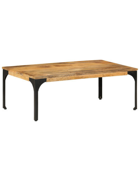 Table Basse en bois massif et pied métal style industriel Table Basse en bois massif et pied métal style industriel