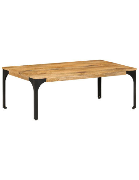 Table Basse en bois massif et pied métal style industriel Table Basse en bois massif et pied métal style industriel