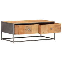Table Basse rectangulaire industrielle avec tiroir de rangement 2