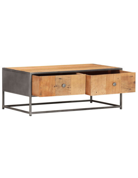 Table Basse rectangulaire industrielle avec tiroir de rangement