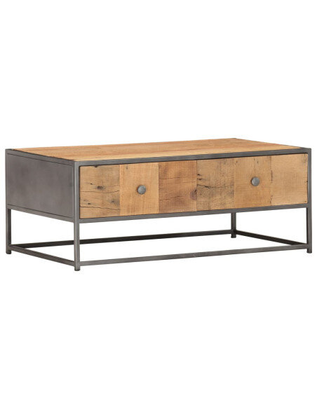 Table Basse rectangulaire industrielle avec tiroir de rangement