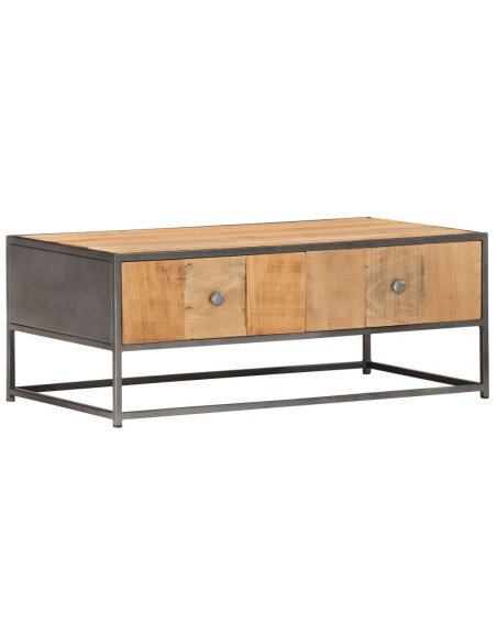 Table Basse rectangulaire industrielle avec tiroir de rangement