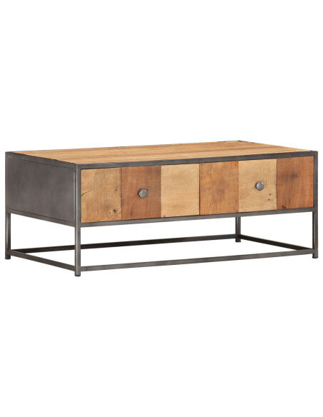 Table Basse rectangulaire industrielle avec tiroir de rangement