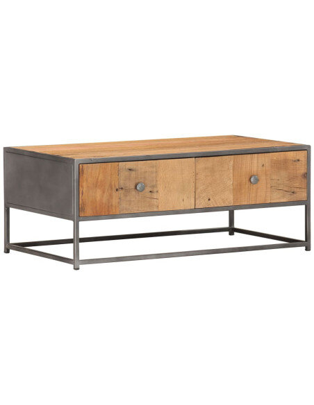 Table Basse rectangulaire industrielle avec tiroir de rangement