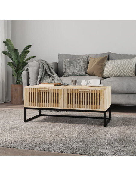 Table Basse Rectangulaire Bois Naturel - Scandinave Table Basse Rectangulaire Bois Naturel - Scandinave