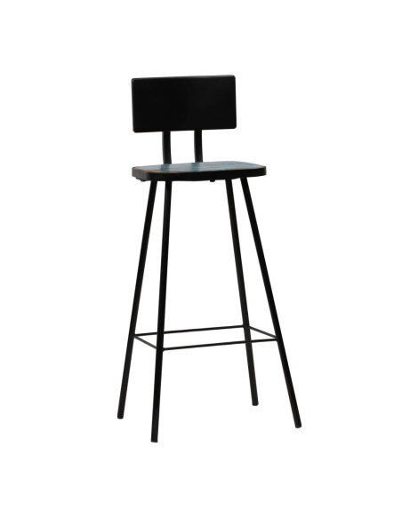 Tabourets de bar industriel en lot de 4 en bois massif de récupération Brun  {attributes} Tabourets de bar industriel en lot de 4 en bois massif de récupération Brun  {attributes}