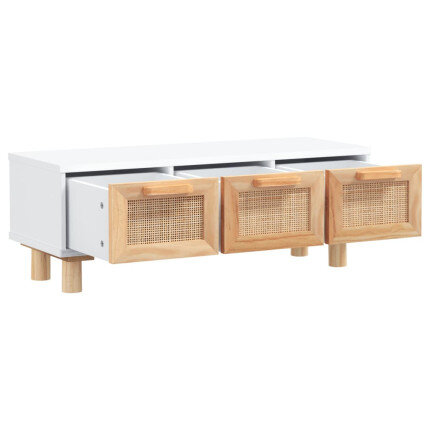 Table Basse Rotin Naturel Scandinave avec tiroirs
