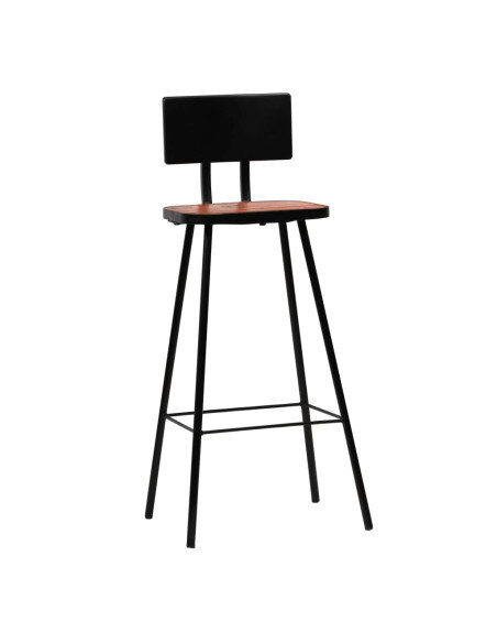 Tabourets de bar industriel en lot de 4 en bois massif de récupération Brun  {attributes} Tabourets de bar industriel en lot de 4 en bois massif de récupération Brun  {attributes}