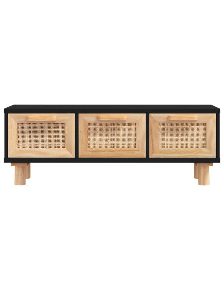 Table Basse Noire Scandinave Rotin Naturel avec rangement Table Basse Noire Scandinave Rotin Naturel avec rangement