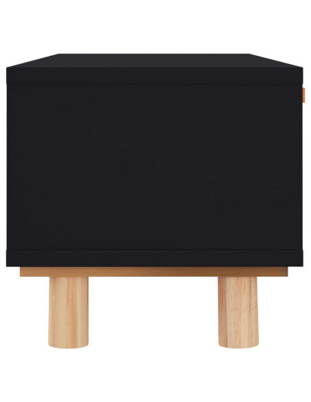 Table Basse Noire Scandinave Rotin Naturel avec rangement Table Basse Noire Scandinave Rotin Naturel avec rangement