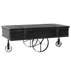 Table Basse Vintage Design Coffre avec Roues