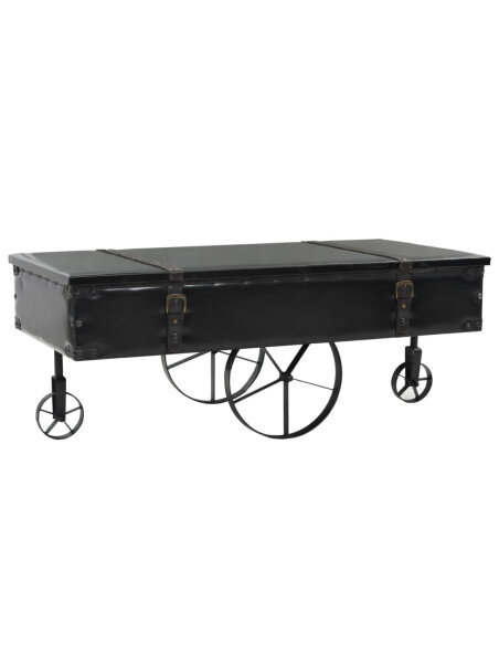 Table Basse Vintage Design Coffre avec Roues Table Basse Vintage Design Coffre avec Roues