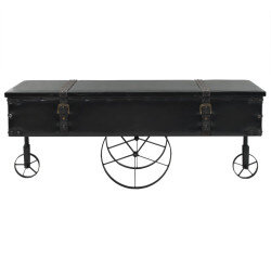 Table Basse Vintage Design Coffre avec Roues 2