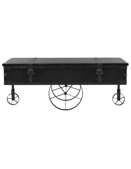 Table Basse Vintage Design Coffre avec Roues Table Basse Vintage Design Coffre avec Roues