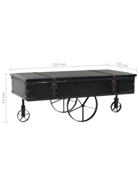 Table Basse Vintage Design Coffre avec Roues Table Basse Vintage Design Coffre avec Roues