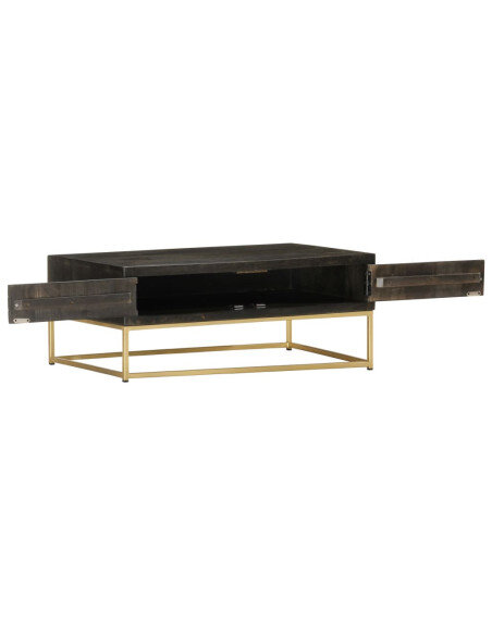 Table Basse Vintage Rétro Art Déco Noire & Dorée Table Basse Vintage Rétro Art Déco Noire & Dorée