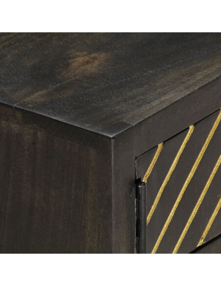 Table Basse Vintage Rétro Art Déco Noire & Dorée Table Basse Vintage Rétro Art Déco Noire & Dorée