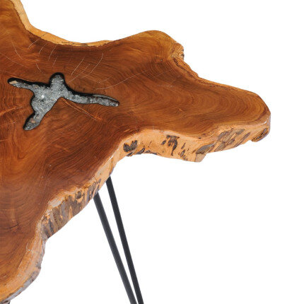 Table Basse Design en Résine & Bois avec pied Métal