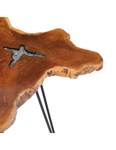 Table Basse Design en Résine & Bois avec pied Métal Table Basse Design en Résine & Bois avec pied Métal