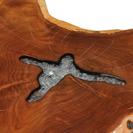 Table Basse Design en Résine & Bois avec pied Métal