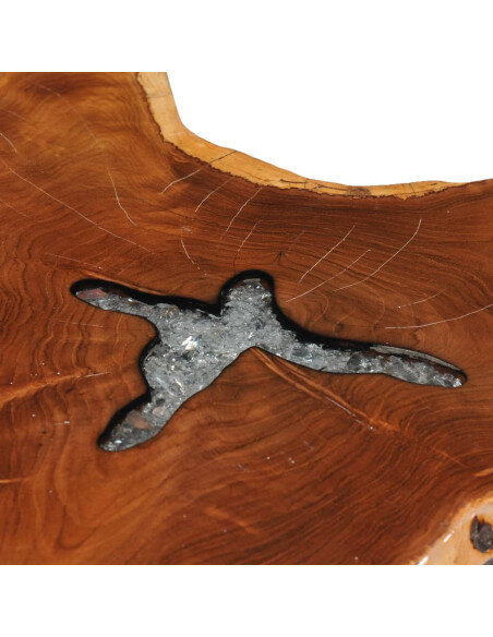 Table Basse Design en Résine & Bois avec pied Métal Table Basse Design en Résine & Bois avec pied Métal