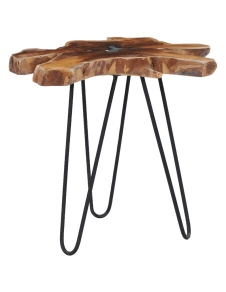 Table Basse Design en Résine & Bois avec pied Métal Table Basse Design en Résine & Bois avec pied Métal