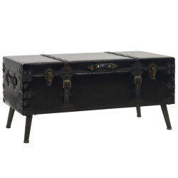 Table Basse Coffre de Rangement Noire – Vintage / Rétro