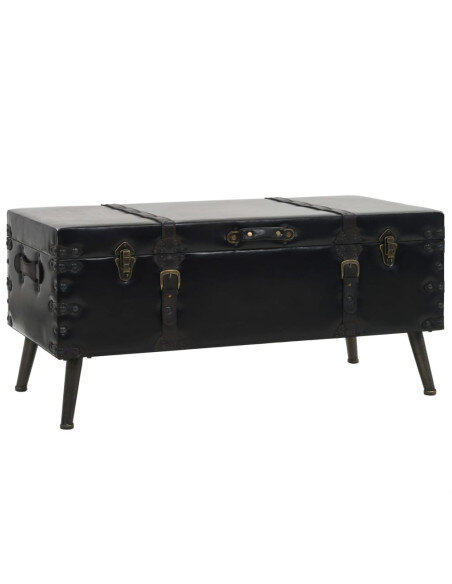 Table Basse Coffre de Rangement Noire – Vintage / Rétro Table Basse Coffre de Rangement Noire – Vintage / Rétro
