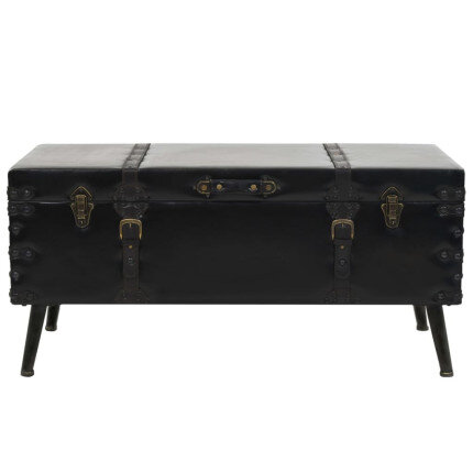 Table Basse Coffre de Rangement Noire – Vintage / Rétro