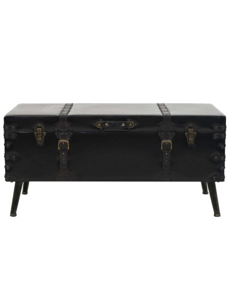 Table Basse Coffre de Rangement Noire – Vintage / Rétro Table Basse Coffre de Rangement Noire – Vintage / Rétro