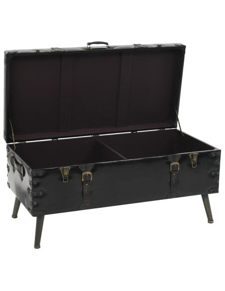 Table Basse Coffre de Rangement Noire – Vintage / Rétro Table Basse Coffre de Rangement Noire – Vintage / Rétro